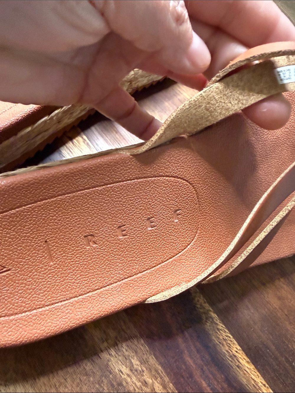 Reef Women's Terracotta Leather Espadrille Flip Flop Sandal - Picture 3 of 4